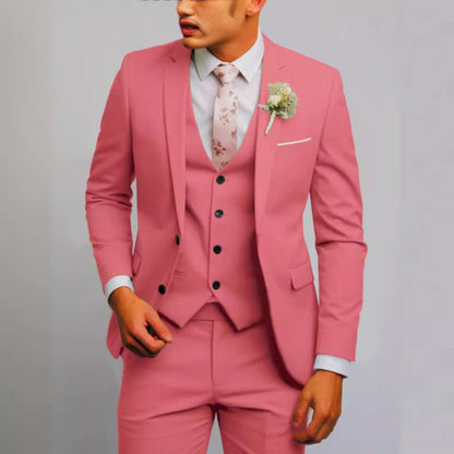 Men's Suit Slim Fit 3 Piece Wedding Attire Groomsmen Outfit 7