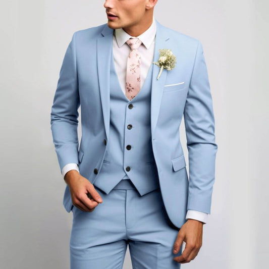 Men's Suit Slim Fit 3 Piece Wedding Attire Groomsmen Outfit 1
