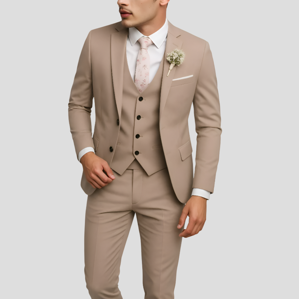 Men's Suit Slim Fit 3 Piece Wedding Attire Groomsmen Outfit 13