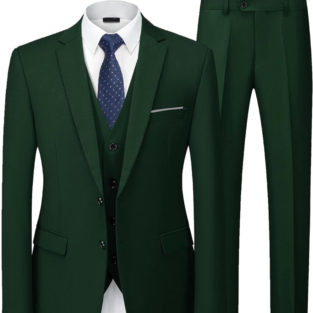 Men's Suit Slim Fit 3 Piece Wedding Attire Groomsmen Outfit 16