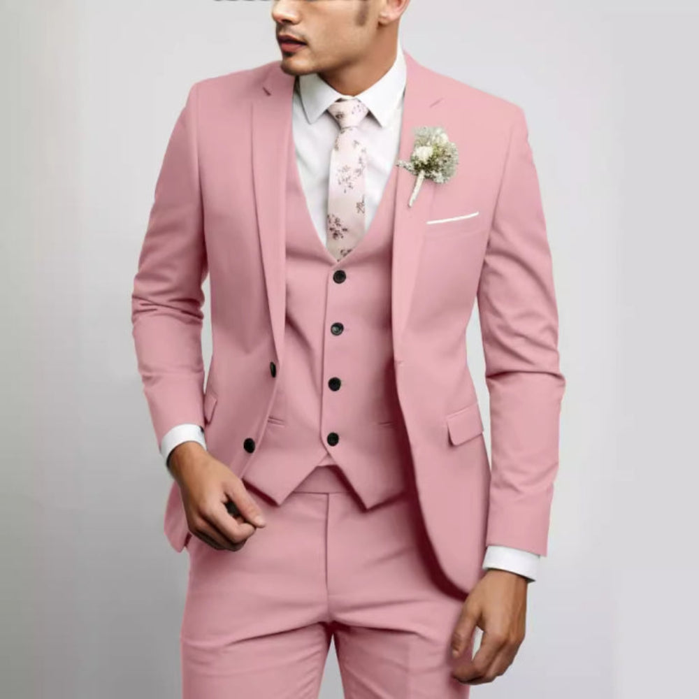Men's Suit Slim Fit 3 Piece Wedding Attire Groomsmen Outfit 17
