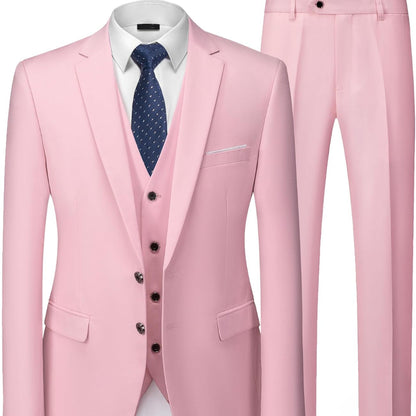 Men's Suit Slim Fit 3 Piece Wedding Attire Groomsmen Outfit 18