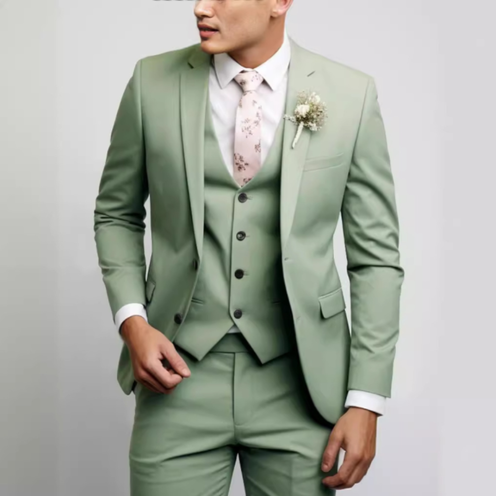 Men's Suit Slim Fit 3 Piece Wedding Attire Groomsmen Outfit 19