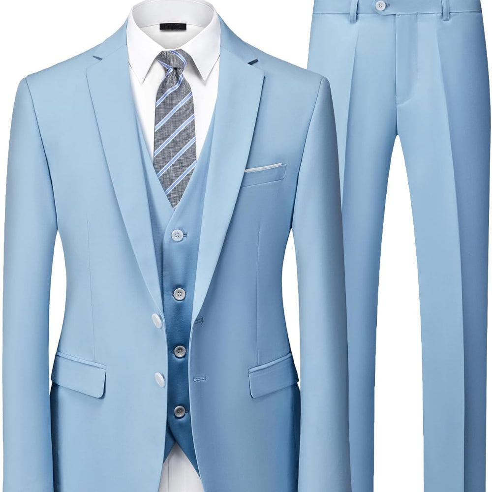 Men's Suit Slim Fit 3 Piece Wedding Attire Groomsmen Outfit 2