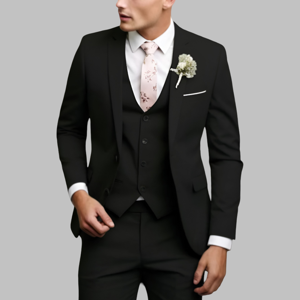 Men's Suit Slim Fit 3 Piece Wedding Attire Groomsmen Outfit 3