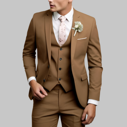 Men's Suit Slim Fit 3 Piece Wedding Attire Groomsmen Outfit 5