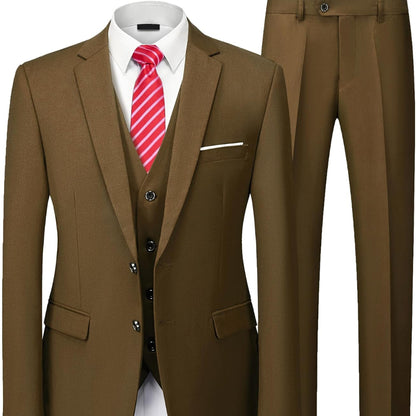 Men's Suit Slim Fit 3 Piece Wedding Attire Groomsmen Outfit 6