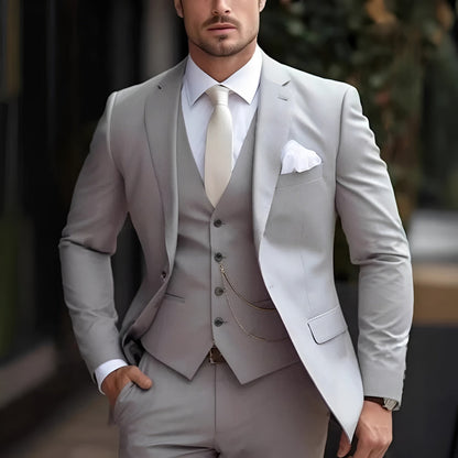 Men's Suit Three-Piece Classic Wedding Suit 3