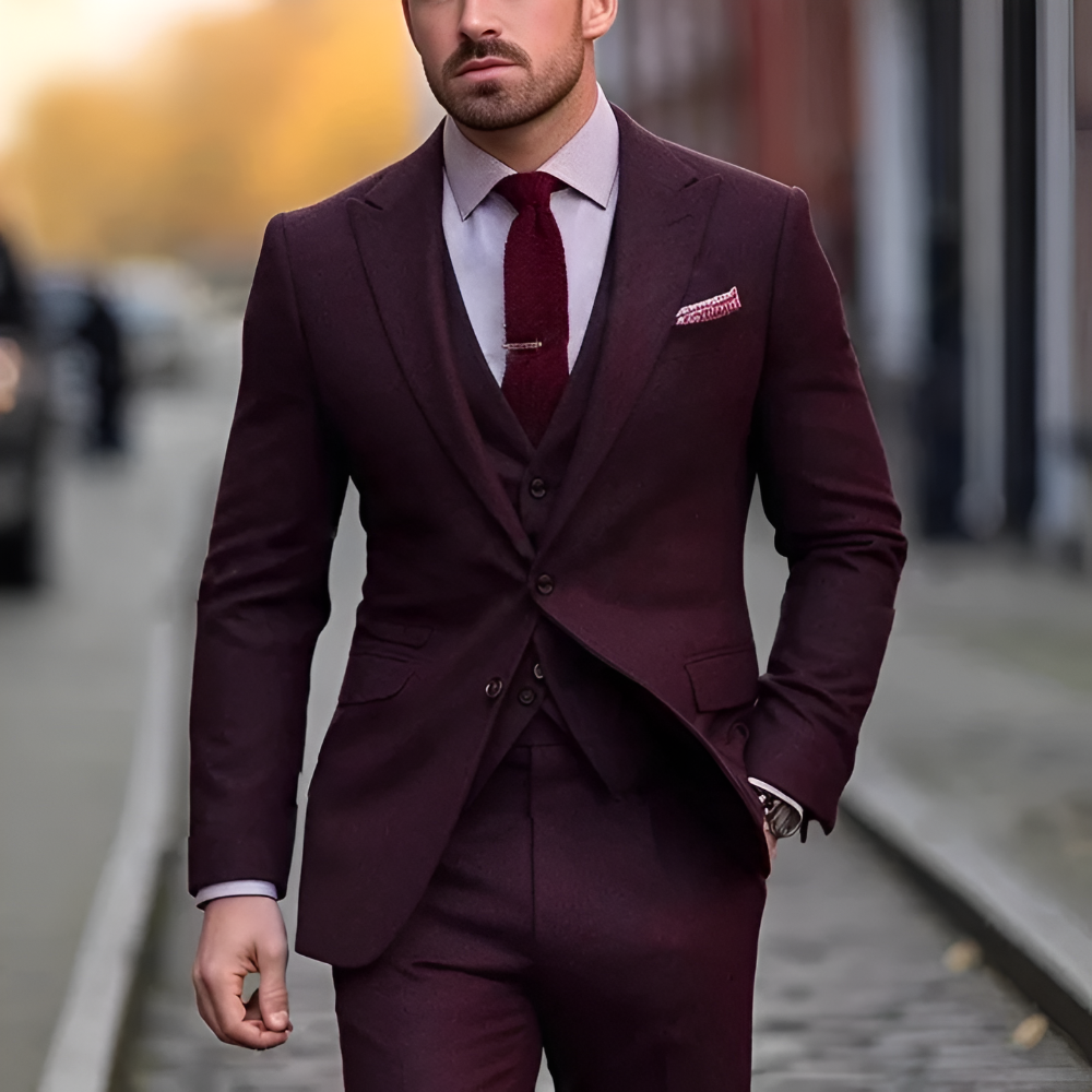 Men's Suit Three-Piece Classic Wedding Suit 4