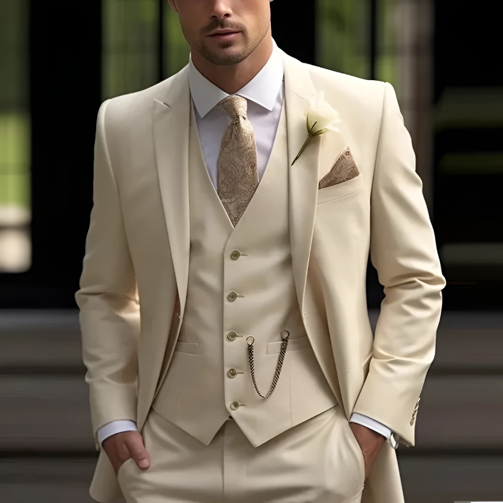 Men's Suit Three-Piece Classic Wedding Suit 5
