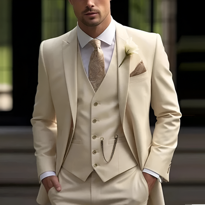 Men's Suit Three-Piece Classic Wedding Suit 5