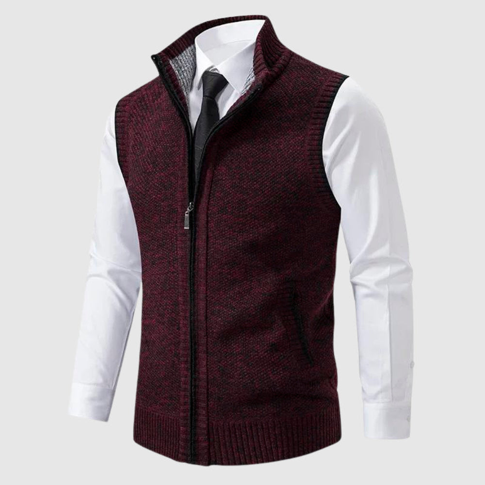 Men's Sweater Vest Wool Blend Zip-Up Modern Style 10