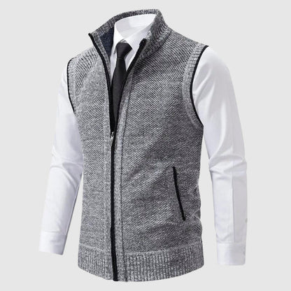 Men's Sweater Vest Wool Blend Zip-Up Modern Style 8
