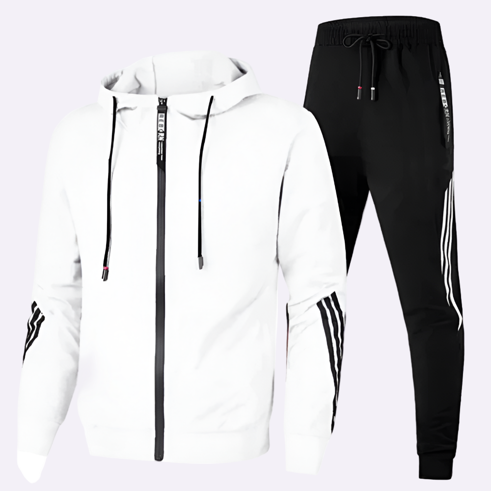 Men's Tracksuit Set Sports Leisure Stylish Two-Piece Activewear 3