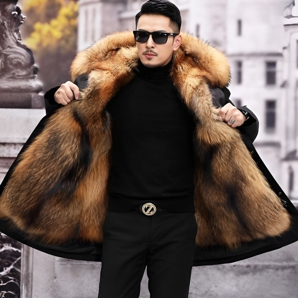 Men's Waterproof Winter Jacket Faux-Fur Hooded Coat 1