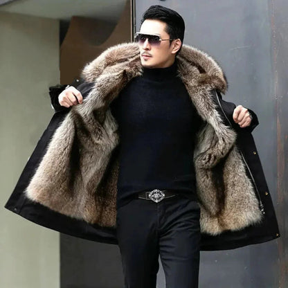 Men's Waterproof Winter Jacket Faux-Fur Hooded Coat 3