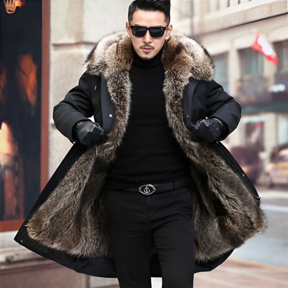 Men's Waterproof Winter Jacket Faux-Fur Hooded Coat 4