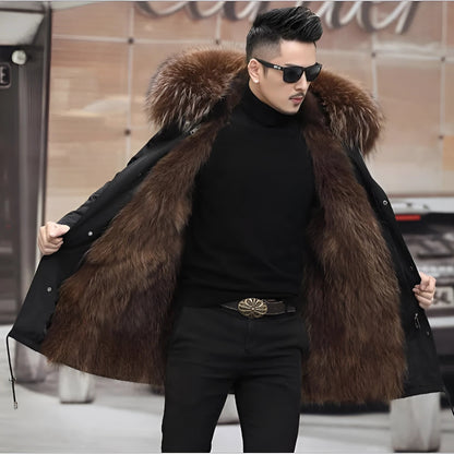 Men's Waterproof Winter Jacket Faux-Fur Hooded Coat 5