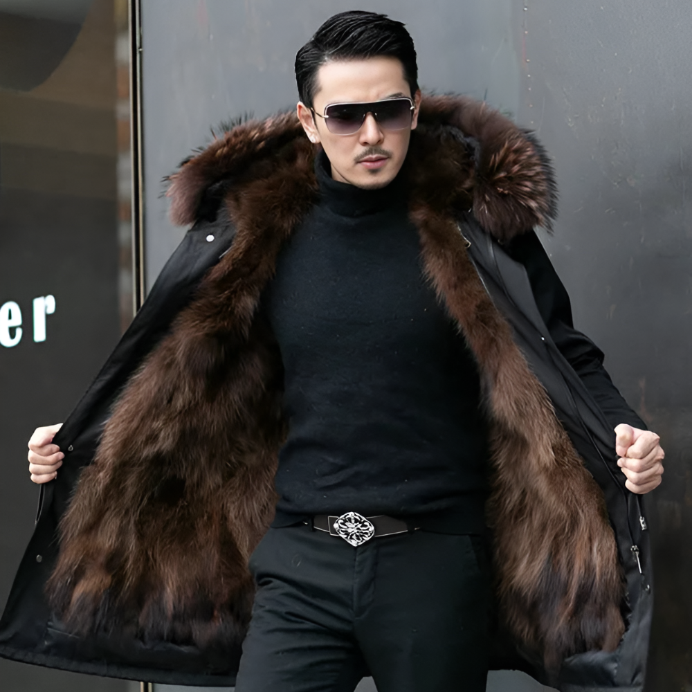 Men's Waterproof Winter Jacket Faux-Fur Hooded Coat 6