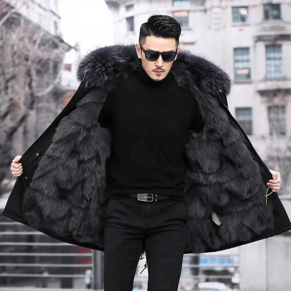 Men's Waterproof Winter Jacket Faux-Fur Hooded Coat 9