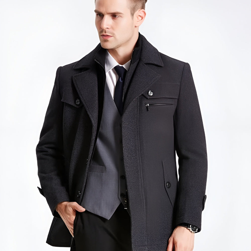 Men's Winter Jacket Waterproof Stylish Business Casual Coat 4