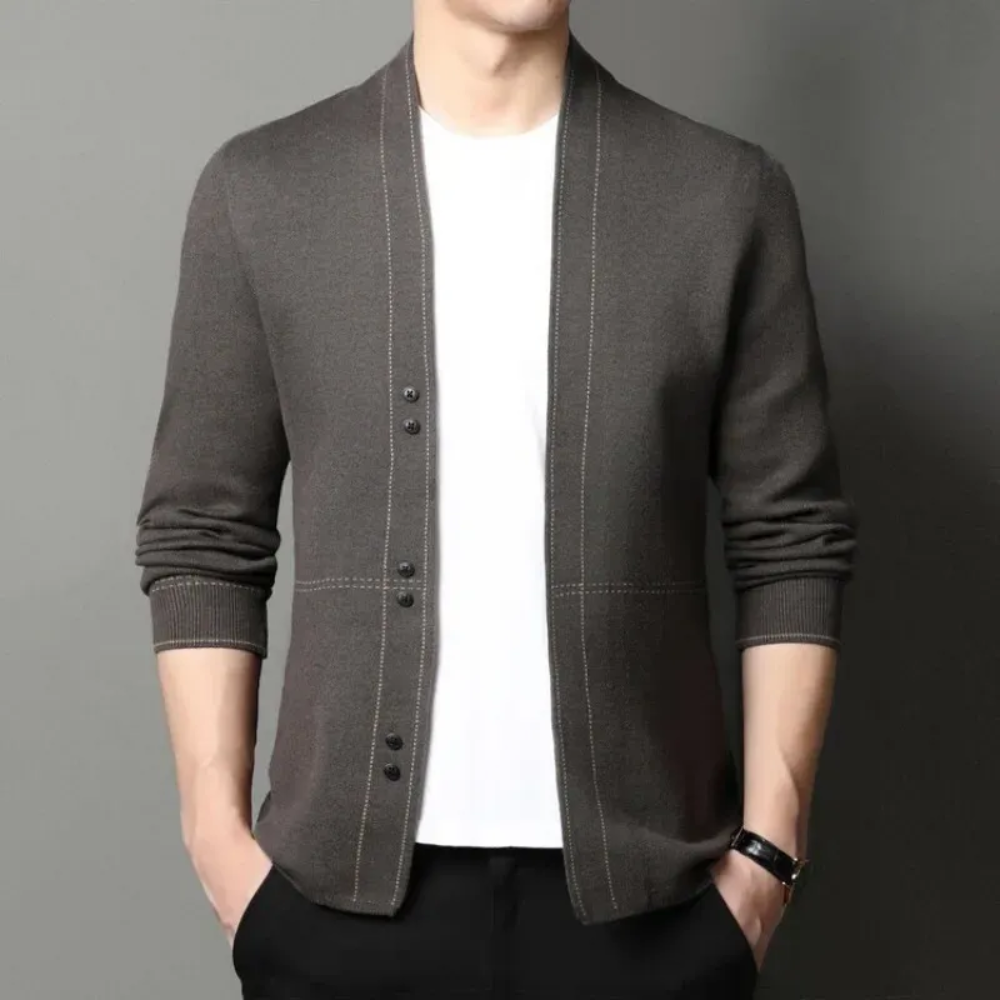 Men's Wool Cardigan Classic Knit Winter Layering 6