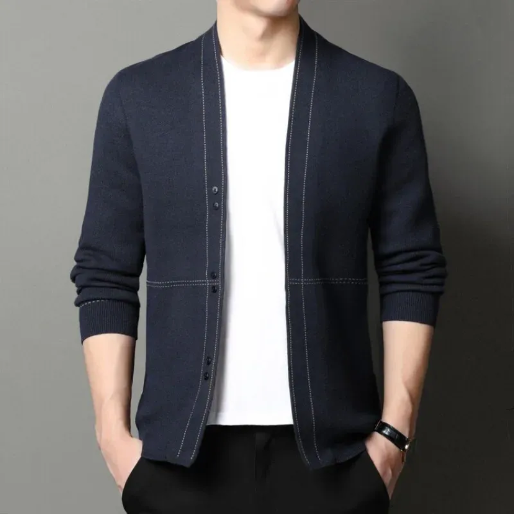 Men's Wool Cardigan Classic Knit Winter Layering 9