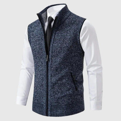Men's Zip Up Sleeveless Sweater Vest - Knit Cardigan