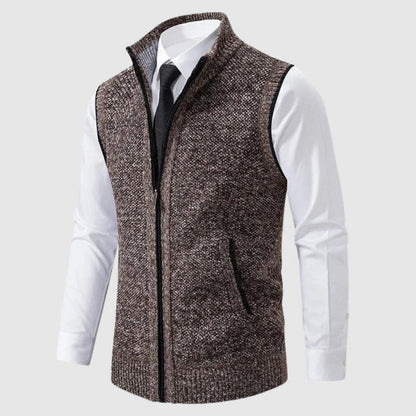Men's Zip Up Sleeveless Sweater Vest - Knit Cardigan