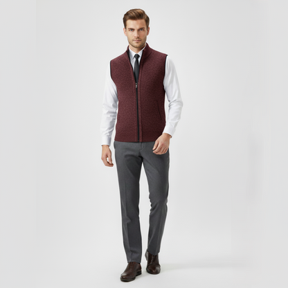 Men's Zip Up Sleeveless Sweater Vest - Knit Cardigan