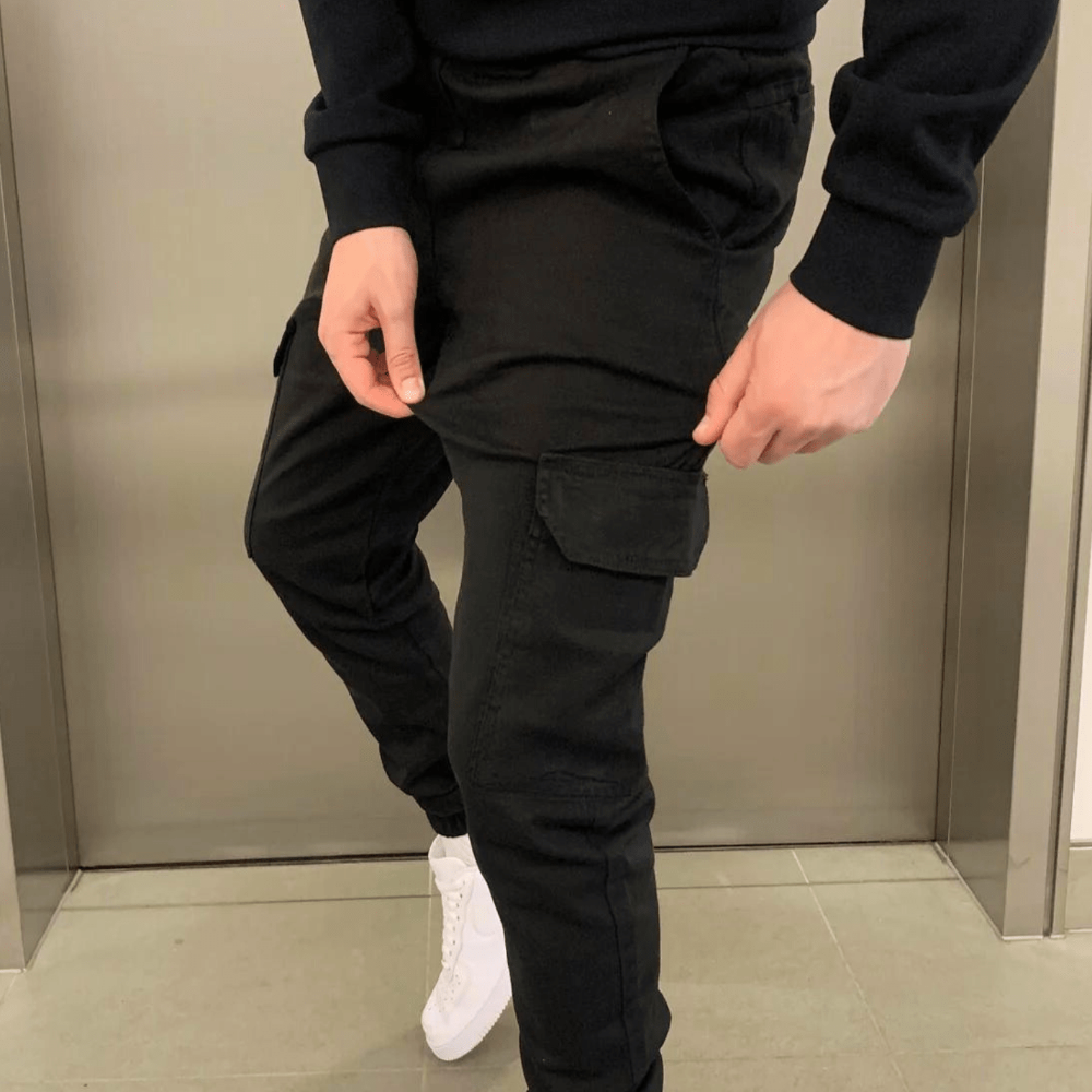 Stylish Cargo Joggers with Zipper Pockets - Image 2