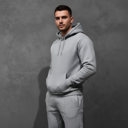 Men's Cropped Hoodie Tracksuit Set - Oversized Loungewear