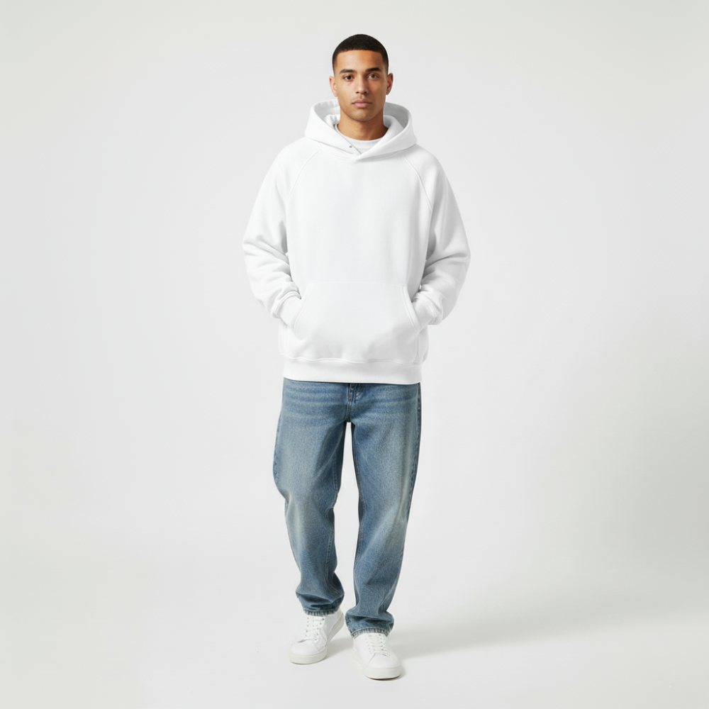 Men's Oversized Pullover Hoodie - Minimalist Streetwear