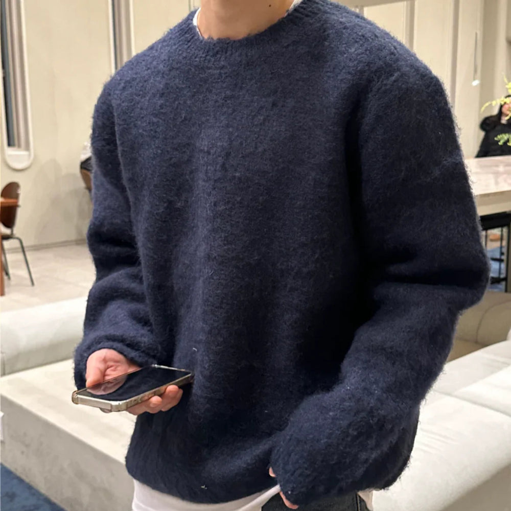 Men's Soft Crew Neck Pullover Sweater - Long Sleeve Cozy