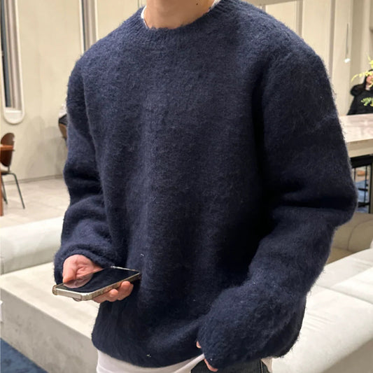 Men's Soft Crew Neck Pullover Sweater - Long Sleeve Cozy