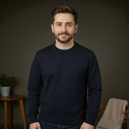 Men's Soft Crew Neck Pullover Sweater - Long Sleeve Cozy