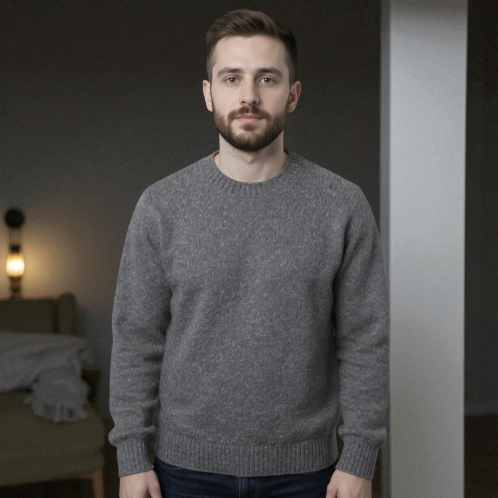 Men's Soft Crew Neck Pullover Sweater - Long Sleeve Cozy