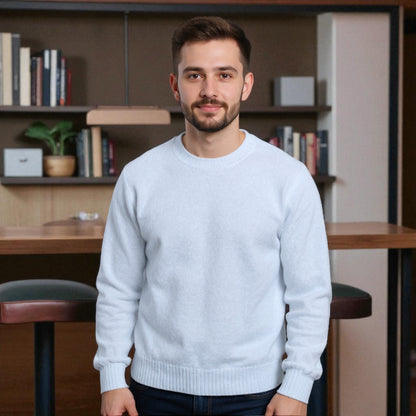 Men's Soft Crew Neck Pullover Sweater - Long Sleeve Cozy