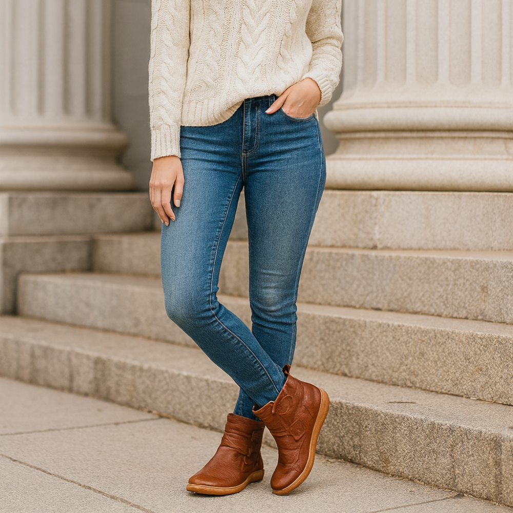 Women's Casual Ankle Boots - Slip On Flat Comfortable Shoes