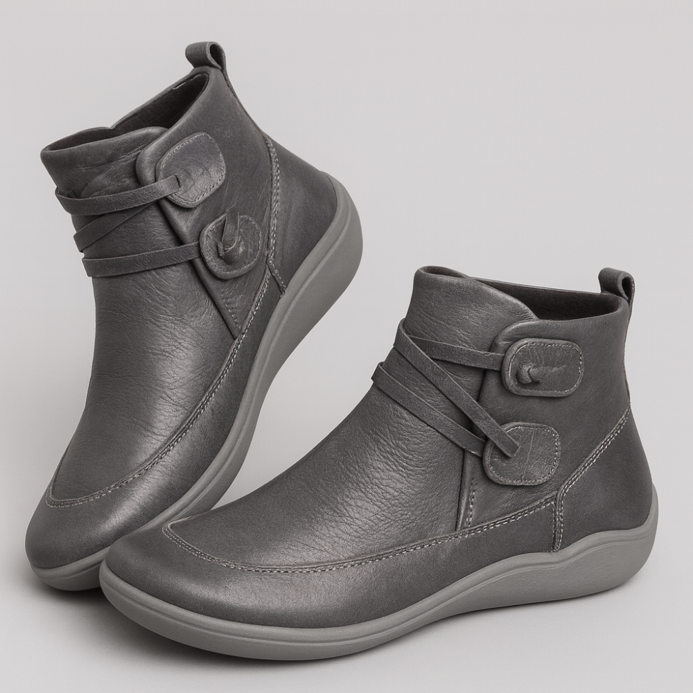 Women's Casual Ankle Boots - Slip On Flat Comfortable Shoes