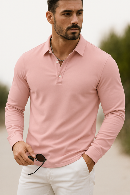 Men’s Casual Long Sleeve Shirt | Polo, Slim Fit