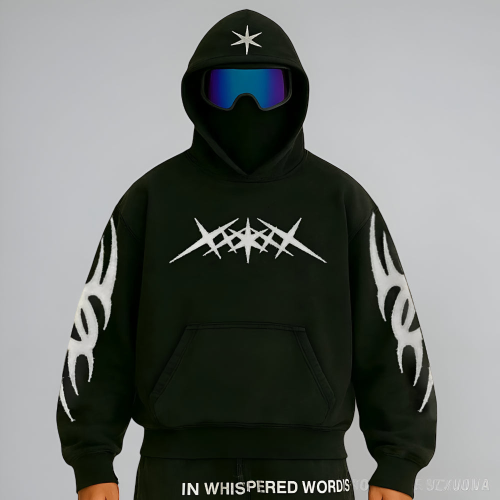 Men’s Oversized Graphic Hoodie – Long Sleeve Pullover