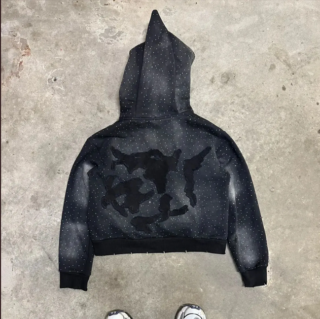 Oversized Logo Pullover Hoodie - Long Sleeve Sweatshirt