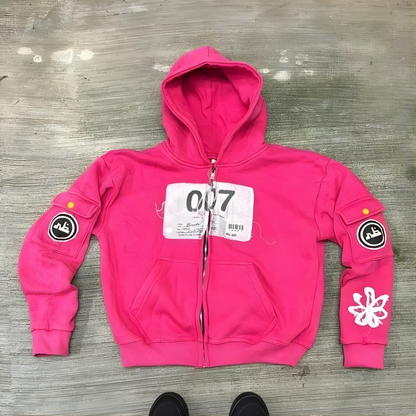 Oversized Logo Pullover Hoodie - Long Sleeve Sweatshirt