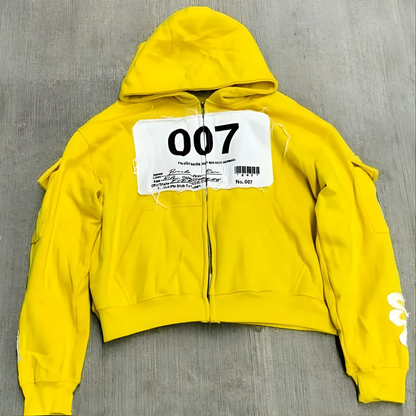 Oversized Logo Pullover Hoodie - Long Sleeve Sweatshirt