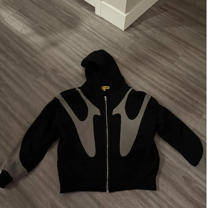 Oversized Logo Pullover Hoodie - Long Sleeve Sweatshirt