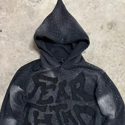 Oversized Logo Pullover Hoodie - Long Sleeve Sweatshirt