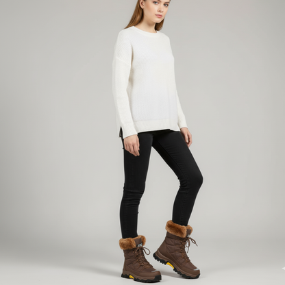 Women's Winter Snow Boots - Waterproof Fur Lined Ankle