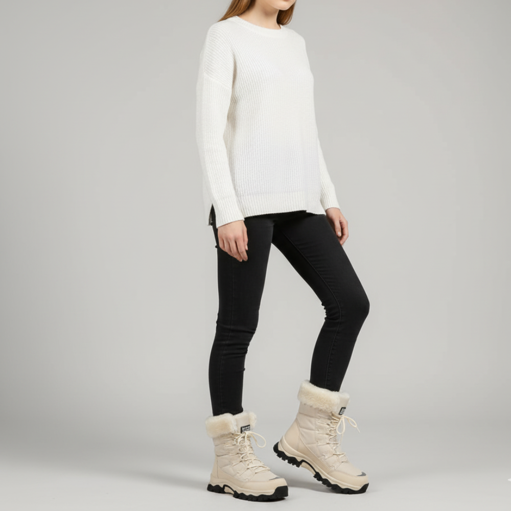 Women's Winter Snow Boots - Waterproof Fur Lined Ankle