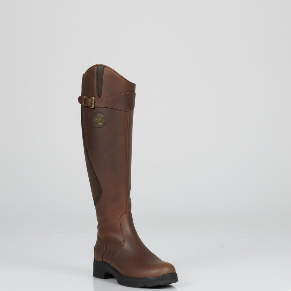 Women's Knee High Boots - Low Heel Zipper Buckle Shoes